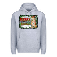 Heather Grey merry and bright shiba inu Premium Hoodie - RanaPortraitStore