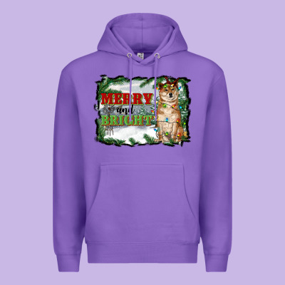 Merry And Bright Shiba Inu Premium Hoodie Designed By Ranaportraitstore