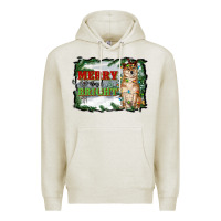 Oatmeal Heather merry and bright shiba inu Premium Hoodie - RanaPortraitStore