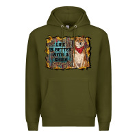 Army Green life is better with a shiba Premium Hoodie - RanaPortraitStore