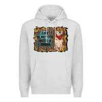 Dove Grey life is better with a shiba Premium Hoodie - RanaPortraitStore