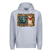 Heather Grey life is better with a shiba Premium Hoodie - RanaPortraitStore