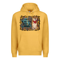 Mustard life is better with a shiba Premium Hoodie - RanaPortraitStore