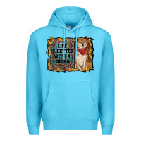 Ocean Blue life is better with a shiba Premium Hoodie - RanaPortraitStore