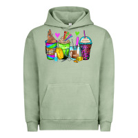 Pigment Oil Green nail art coffee cups Urban Hoodie - Zillion Design Studio