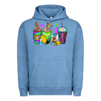 Pigment Pebble Blue nail art coffee cups Urban Hoodie - Zillion Design Studio