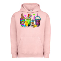 Pigment Salmon nail art coffee cups Urban Hoodie - Zillion Design Studio