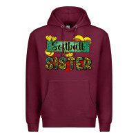 Burgundy softball sister with leopard Premium Hoodie - Zillion Design Studio