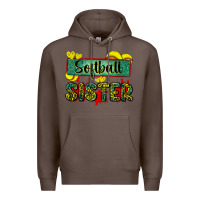 Coffee softball sister with leopard Premium Hoodie - Zillion Design Studio
