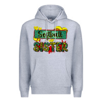Heather Grey softball sister with leopard Premium Hoodie - Zillion Design Studio