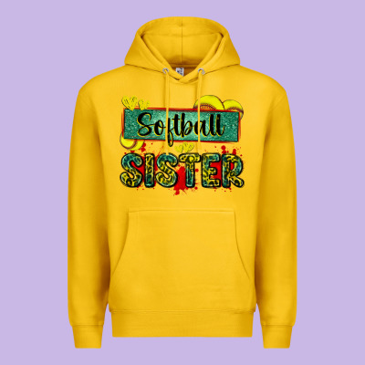 Softball Sister With Leopard Premium Hoodie Designed By Zillion Design Studio