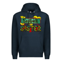 Navy softball sister with leopard Premium Hoodie - Zillion Design Studio