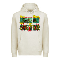 Oatmeal Heather softball sister with leopard Premium Hoodie - Zillion Design Studio