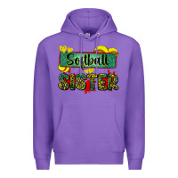 Purple softball sister with leopard Premium Hoodie - Zillion Design Studio