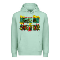 Seafoam softball sister with leopard Premium Hoodie - Zillion Design Studio