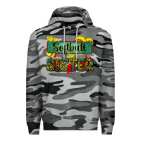 Slate Camo softball sister with leopard Premium Hoodie - Zillion Design Studio