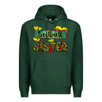 Sports Green softball sister with leopard Premium Hoodie - Zillion Design Studio