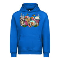 Cobalt floral coffee cups Urban Hoodie - Zillion Design Studio