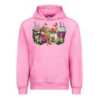 Fuchsia Pink floral coffee cups Urban Hoodie - Zillion Design Studio