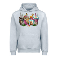 Heather Grey floral coffee cups Urban Hoodie - Zillion Design Studio