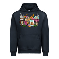 Navy floral coffee cups Urban Hoodie - Zillion Design Studio