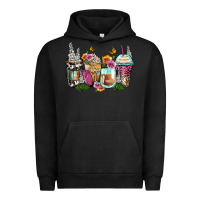 Pigment Black floral coffee cups Urban Hoodie - Zillion Design Studio