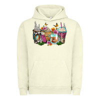 Pigment Pistachio floral coffee cups Urban Hoodie - Zillion Design Studio
