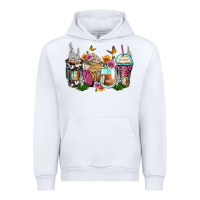 White floral coffee cups Urban Hoodie - Zillion Design Studio