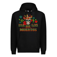 Black dia de los muertos Premium Hoodie - texasbilliewilder