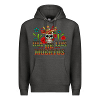 Charcoal Heather dia de los muertos Premium Hoodie - texasbilliewilder