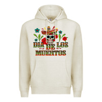 Oatmeal Heather dia de los muertos Premium Hoodie - texasbilliewilder