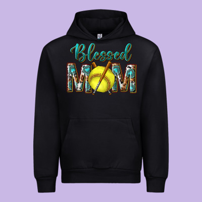 Western Blessed Mom With Softball Urban Hoodie Designed By Texasbilliewilder