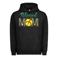 Pigment Black western blessed mom with softball Urban Hoodie - texasbilliewilder