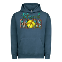 Pigment Midnight Navy western blessed mom with softball Urban Hoodie - texasbilliewilder