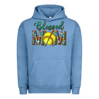 Pigment Pebble Blue western blessed mom with softball Urban Hoodie - texasbilliewilder