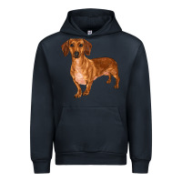 Navy dachshund Urban Hoodie - RanaPortraitStore