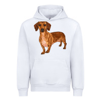 White dachshund Urban Hoodie - RanaPortraitStore