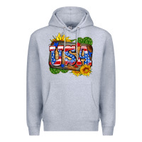 Heather Grey usa Premium Hoodie - Zillion Design Studio