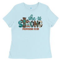 Baby Blue she is strong Ladies Tee - Artiststas