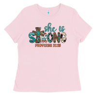 Bubblegum Pink she is strong Ladies Tee - Artiststas