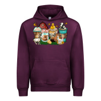 Mauve Wine farm animals coffee cups Urban Hoodie - Zillion Design Studio