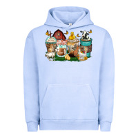 Pigment Grape Ice farm animals coffee cups Urban Hoodie - Zillion Design Studio