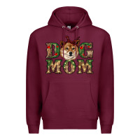 Burgundy dog mom shiba inu Premium Hoodie - RanaPortraitStore