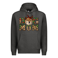 Charcoal Heather dog mom shiba inu Premium Hoodie - RanaPortraitStore