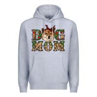 Heather Grey dog mom shiba inu Premium Hoodie - RanaPortraitStore