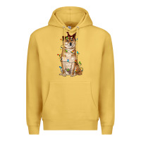 Antique Gold christmas lights shiba inu Premium Hoodie - RanaPortraitStore