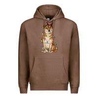 Chestnut christmas lights shiba inu Premium Hoodie - RanaPortraitStore