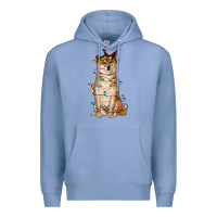 Colony Blue christmas lights shiba inu Premium Hoodie - RanaPortraitStore