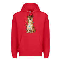 Red christmas lights shiba inu Premium Hoodie - RanaPortraitStore