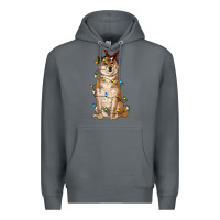 Rock christmas lights shiba inu Premium Hoodie - RanaPortraitStore